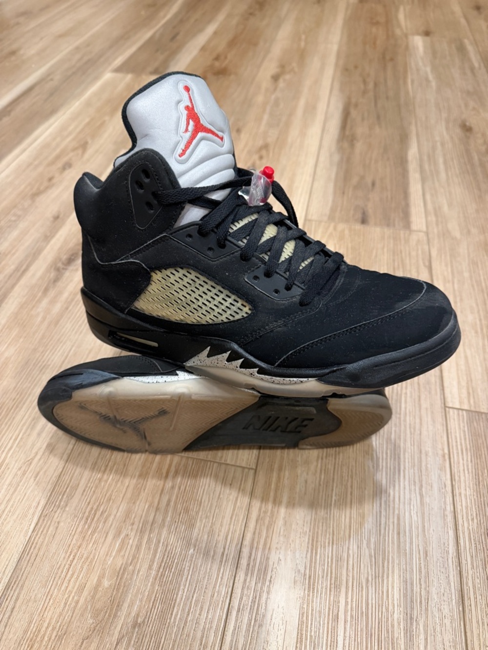 Jordan Men’s Black and Red High-Top Sneakers